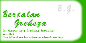 bertalan greksza business card